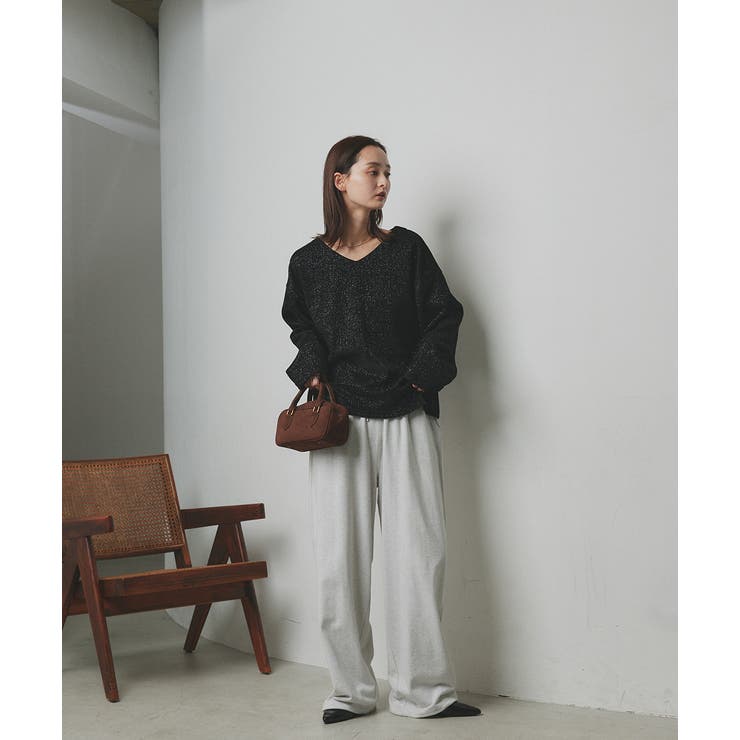 【2025AW新作】ラメモールVネックプルオーバー | ad thie | 詳細画像3 