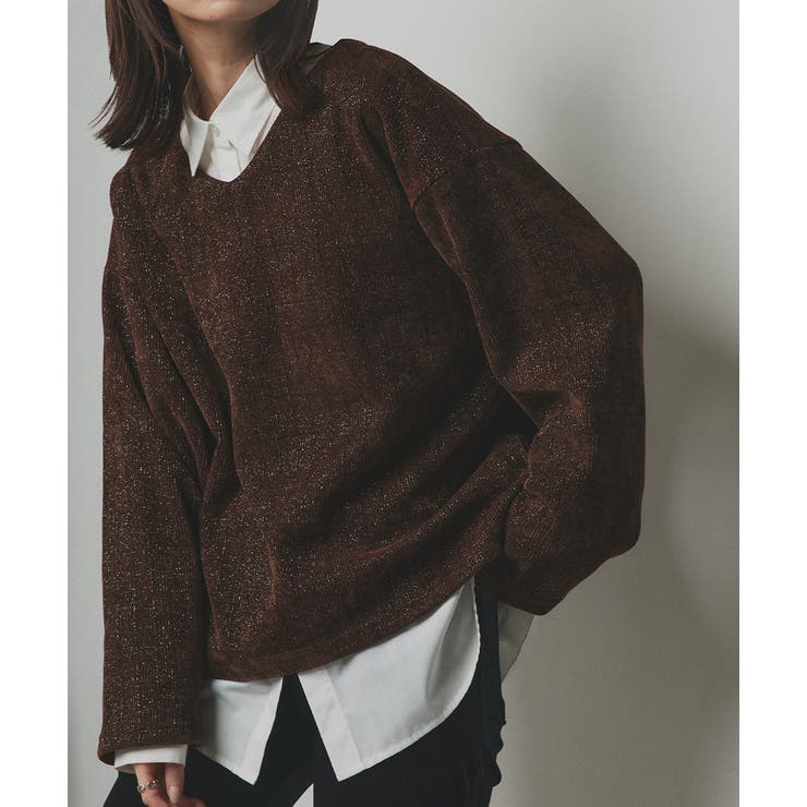 【2025AW新作】ラメモールVネックプルオーバー | ad thie | 詳細画像30 