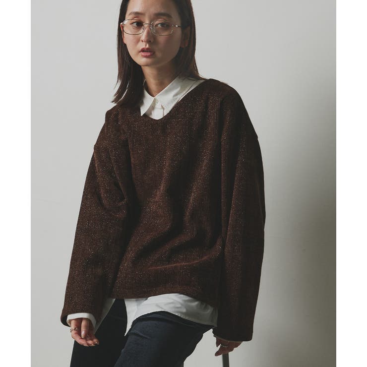 【2025AW新作】ラメモールVネックプルオーバー | ad thie | 詳細画像33 