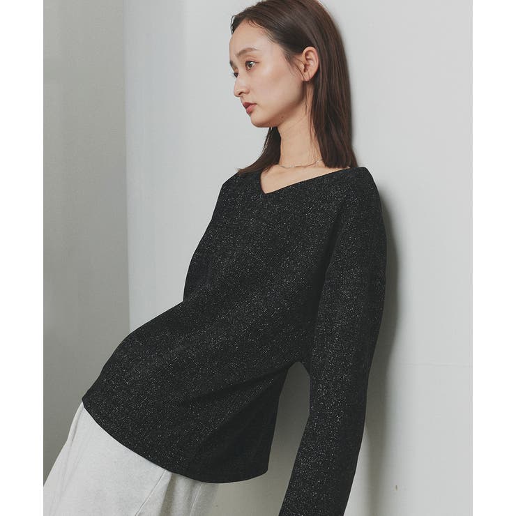 【2025AW新作】ラメモールVネックプルオーバー | ad thie | 詳細画像6 