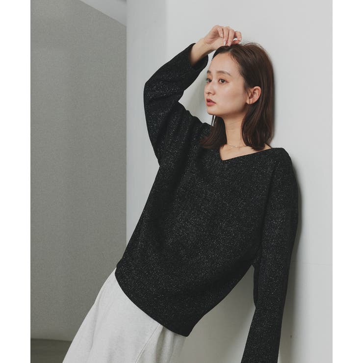 【2025AW新作】ラメモールVネックプルオーバー | ad thie | 詳細画像7 