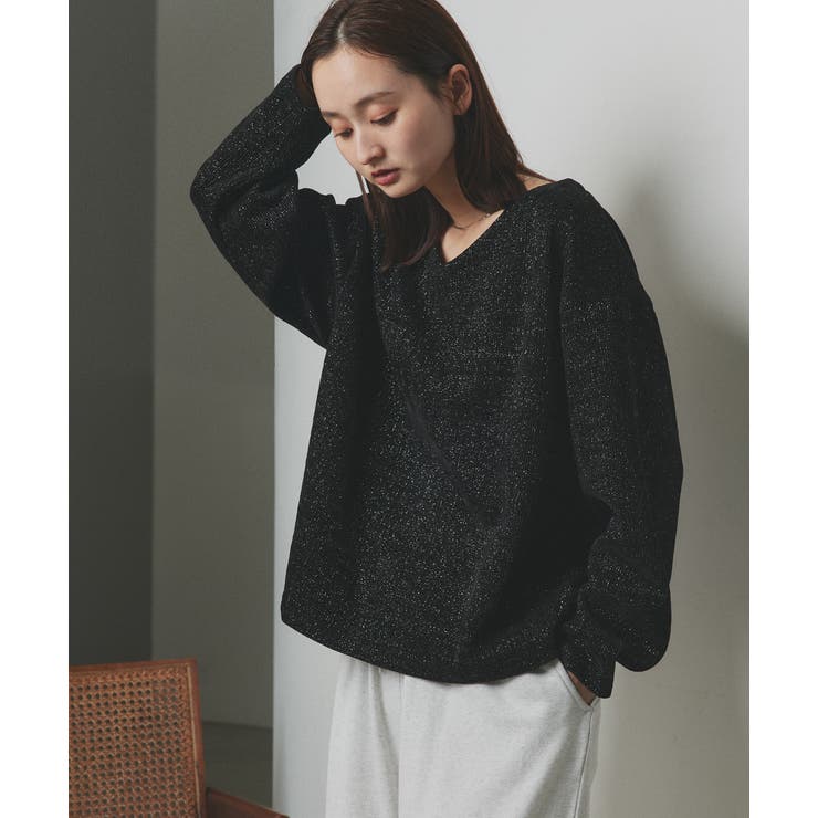 【2025AW新作】ラメモールVネックプルオーバー | ad thie | 詳細画像8 