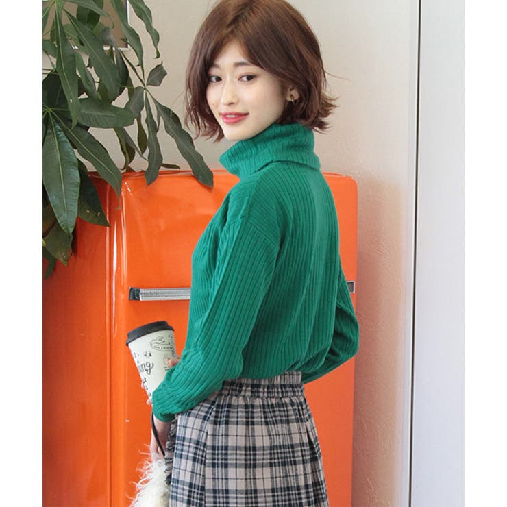 カシミヤタッチワイドリブオフタートル | ad thie | 詳細画像5