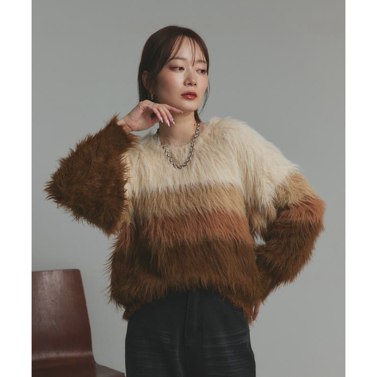 2025AW新作】グラデーションシャギーニット[品番：ADEW0005029]｜ad