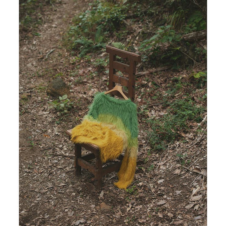 グリーン | グラデーションシャギーニット | ad thie