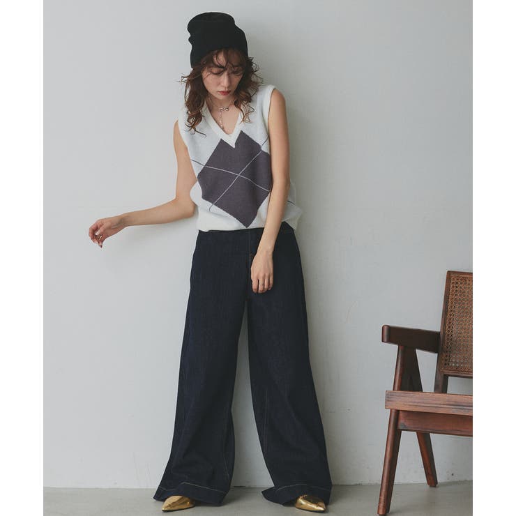 アーガイルニットベスト | ad thie | 詳細画像11 