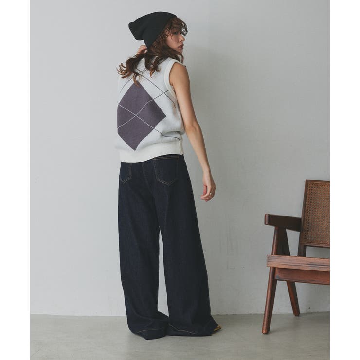 アーガイルニットベスト | ad thie | 詳細画像13 