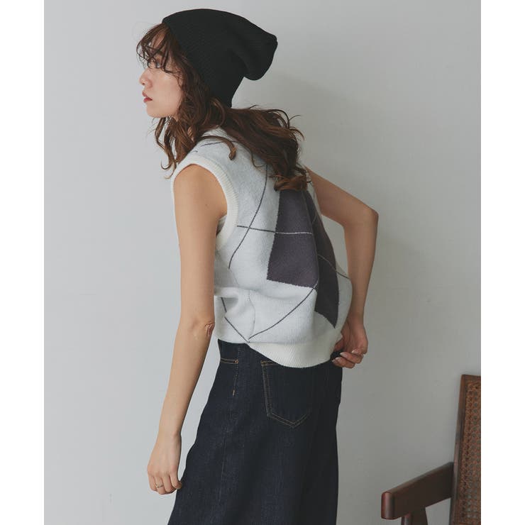 アーガイルニットベスト | ad thie | 詳細画像17 