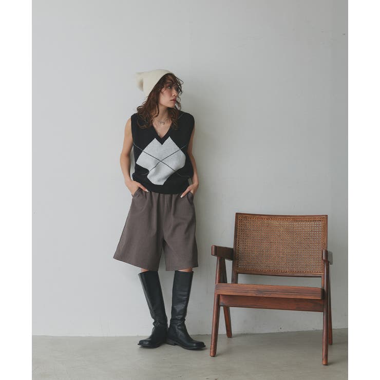 アーガイルニットベスト | ad thie | 詳細画像26 