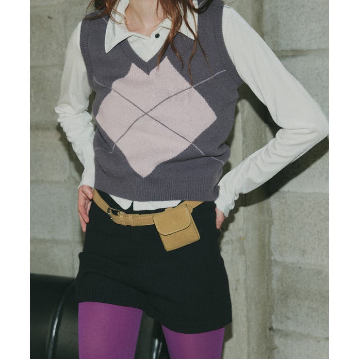 アーガイルニットベスト | ad thie | 詳細画像38 