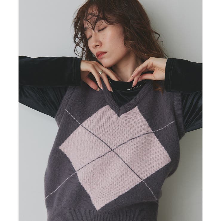 アーガイルニットベスト | ad thie | 詳細画像43 