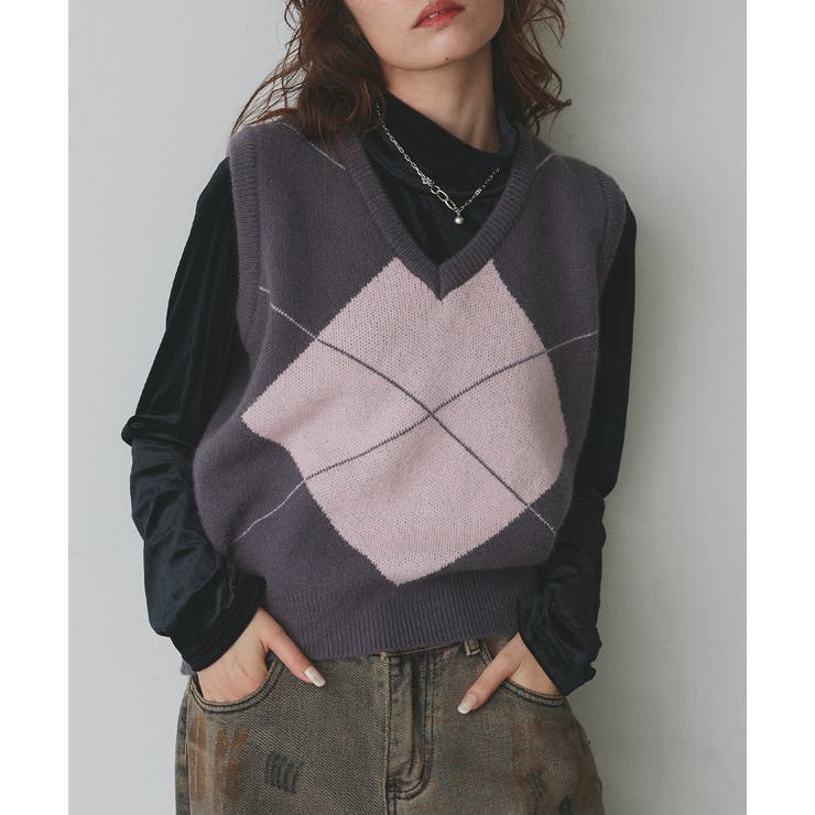 アーガイルニットベスト | ad thie | 詳細画像47 