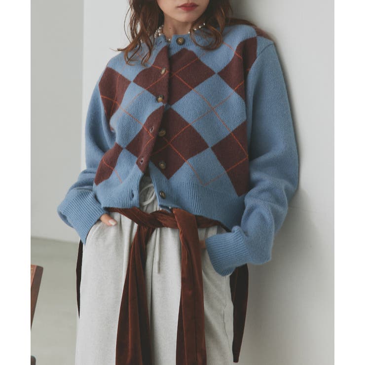 アーガイルニットカーディガン | ad thie | 詳細画像45 