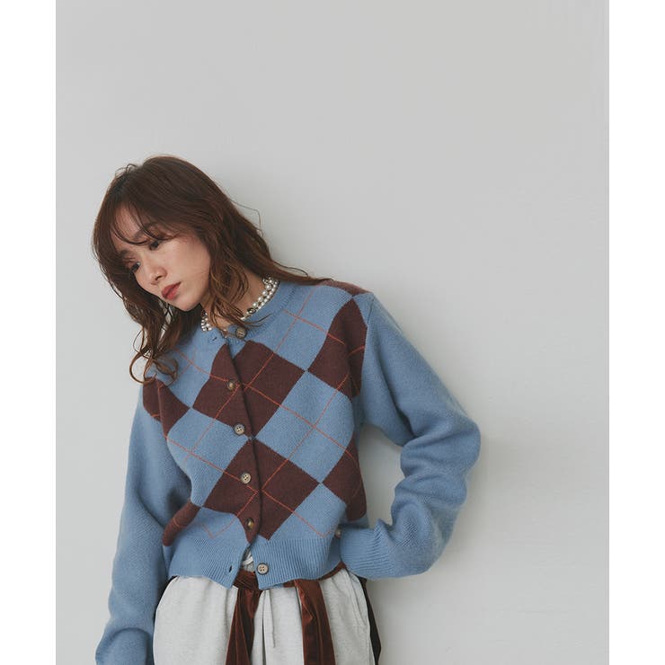 アーガイルニットカーディガン | ad thie | 詳細画像47 