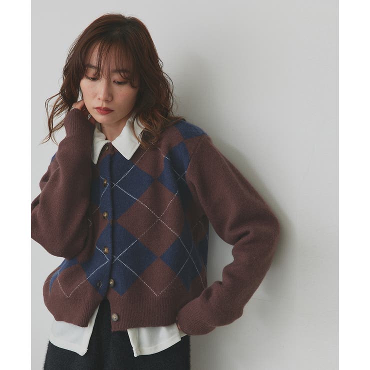 アーガイルニットカーディガン | ad thie | 詳細画像53 