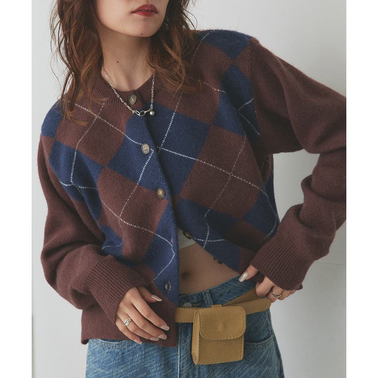 アーガイルニットカーディガン | ad thie | 詳細画像58 