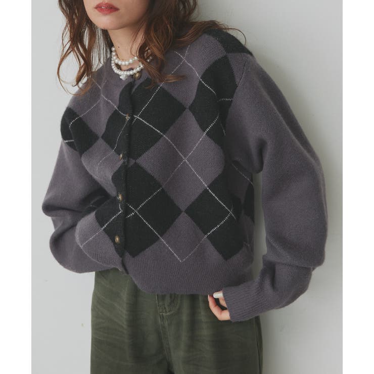 アーガイルニットカーディガン | ad thie | 詳細画像61 