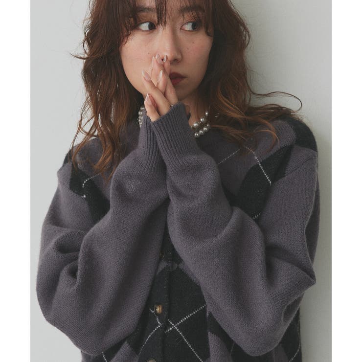 アーガイルニットカーディガン | ad thie | 詳細画像62 