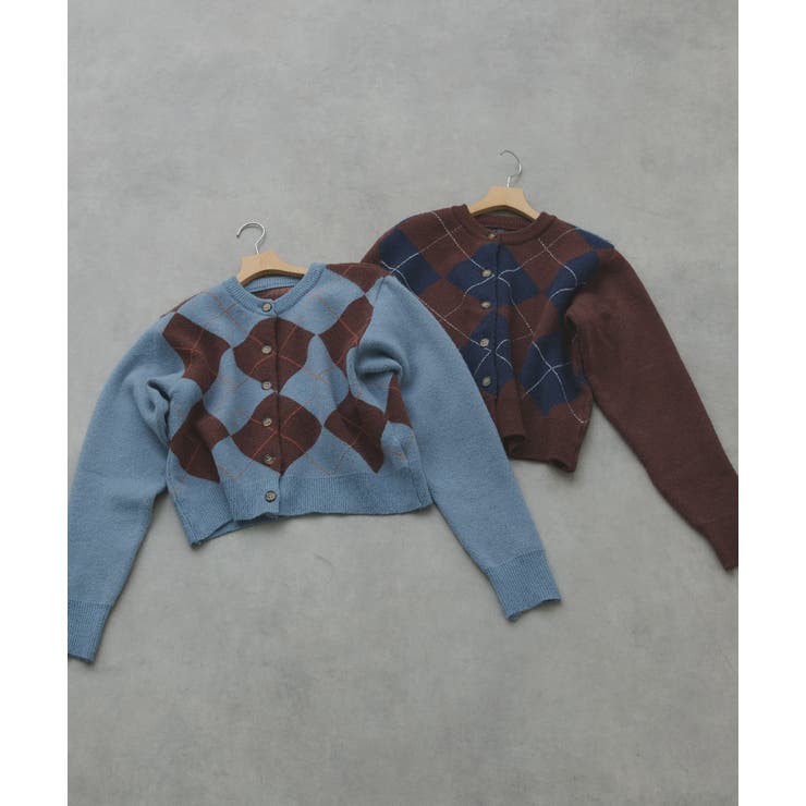 アーガイルニットカーディガン | ad thie | 詳細画像67 