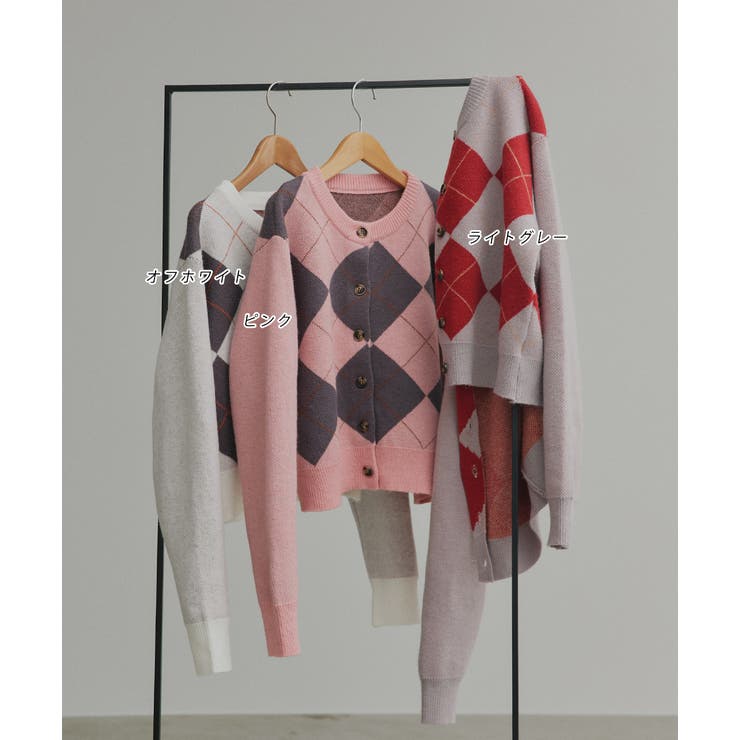 アーガイルニットカーディガン | ad thie | 詳細画像71 