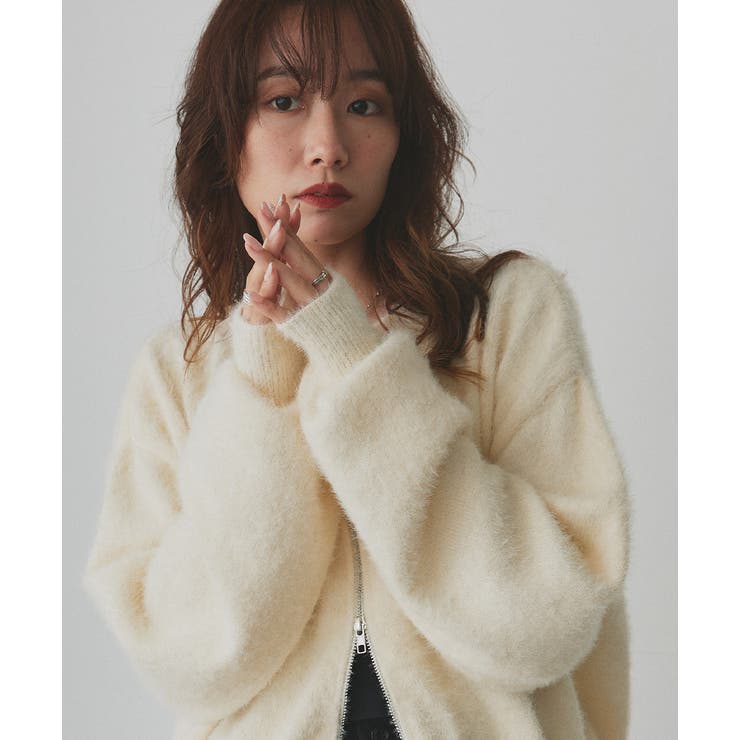 ダブルジップシャギーニットカーディガン | ad thie | 詳細画像49 