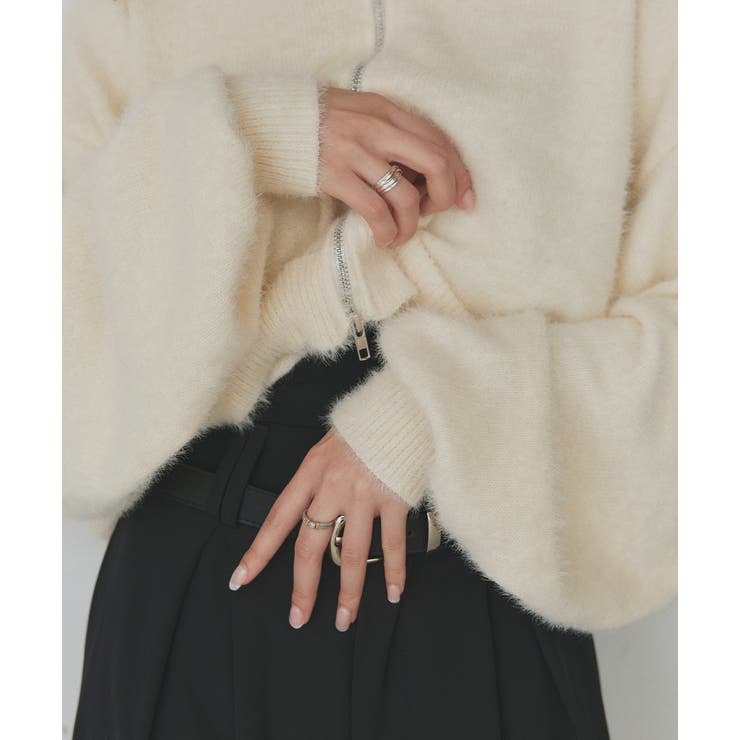 ダブルジップシャギーニットカーディガン | ad thie | 詳細画像50 