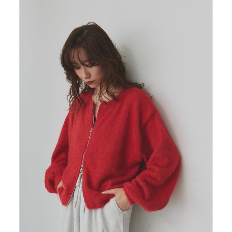 ダブルジップシャギーニットカーディガン | ad thie | 詳細画像53 