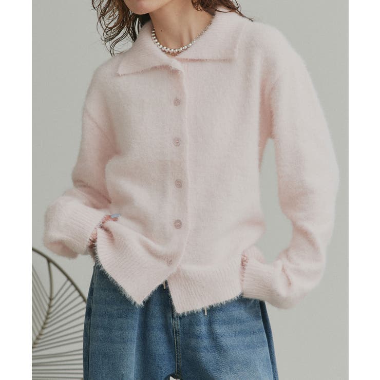 シャギーニットポロカーディガン | ad thie | 詳細画像12 