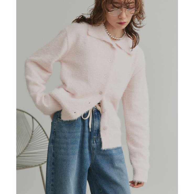 シャギーニットポロカーディガン | ad thie | 詳細画像14 