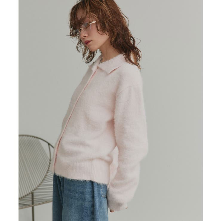 シャギーニットポロカーディガン | ad thie | 詳細画像16 