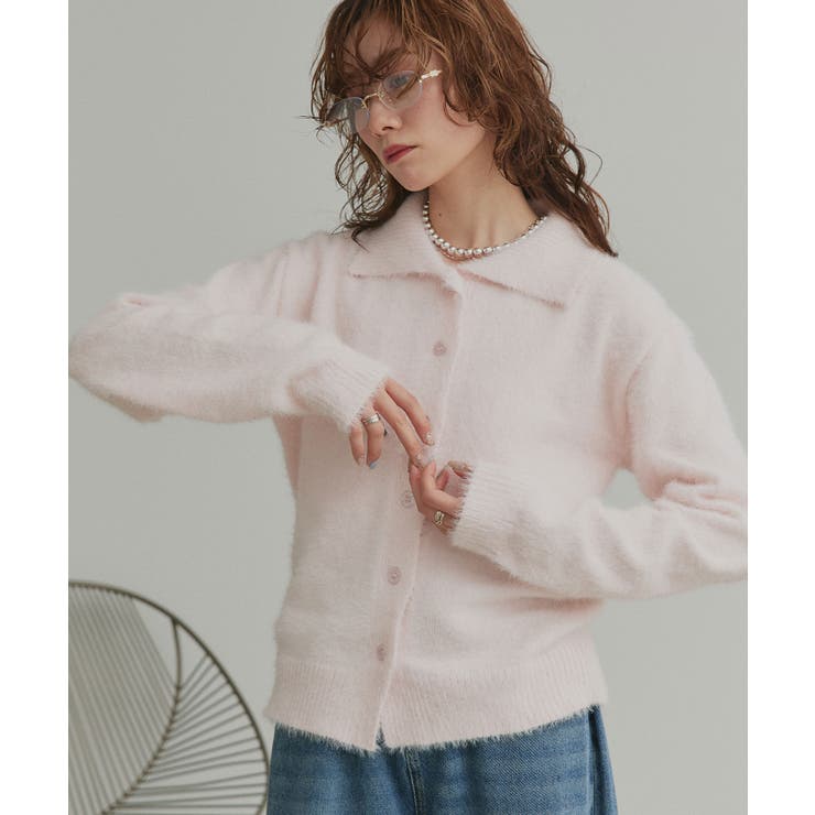 シャギーニットポロカーディガン | ad thie | 詳細画像17 