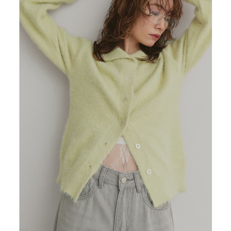 シャギーニットポロカーディガン | ad thie | 詳細画像29 