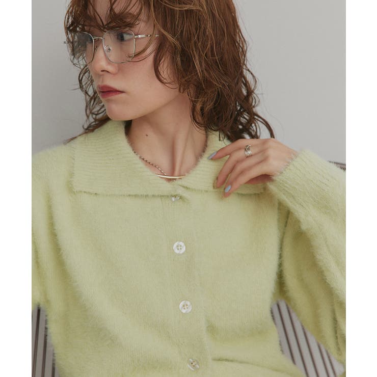 シャギーニットポロカーディガン | ad thie | 詳細画像30 