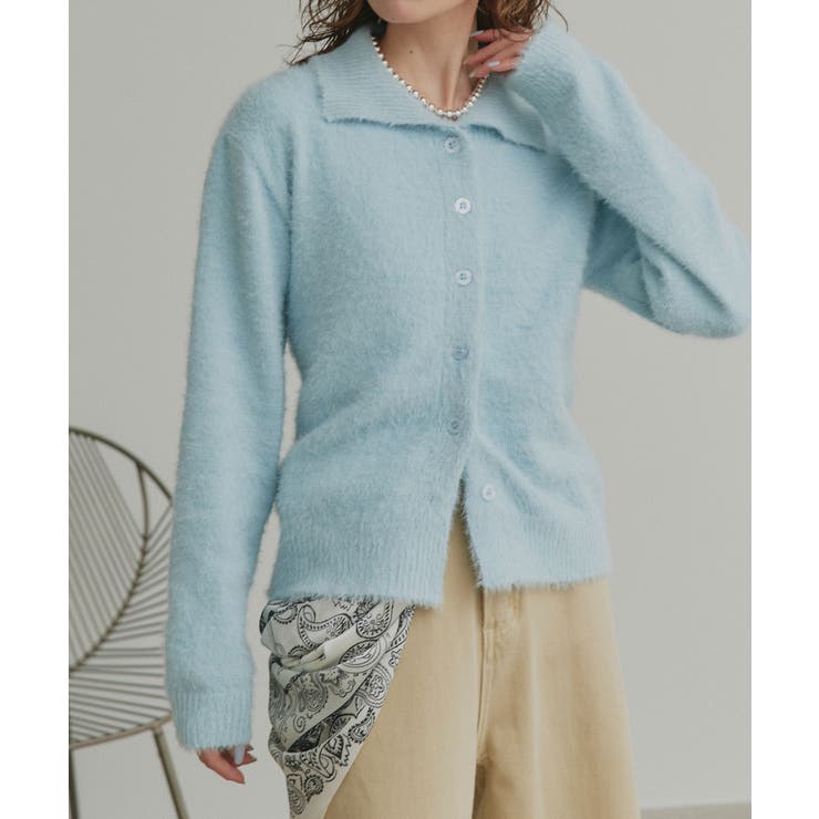 シャギーニットポロカーディガン | ad thie | 詳細画像37 