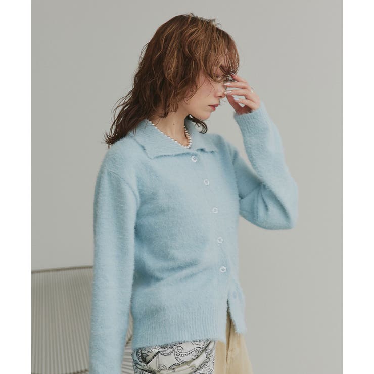 シャギーニットポロカーディガン | ad thie | 詳細画像38 