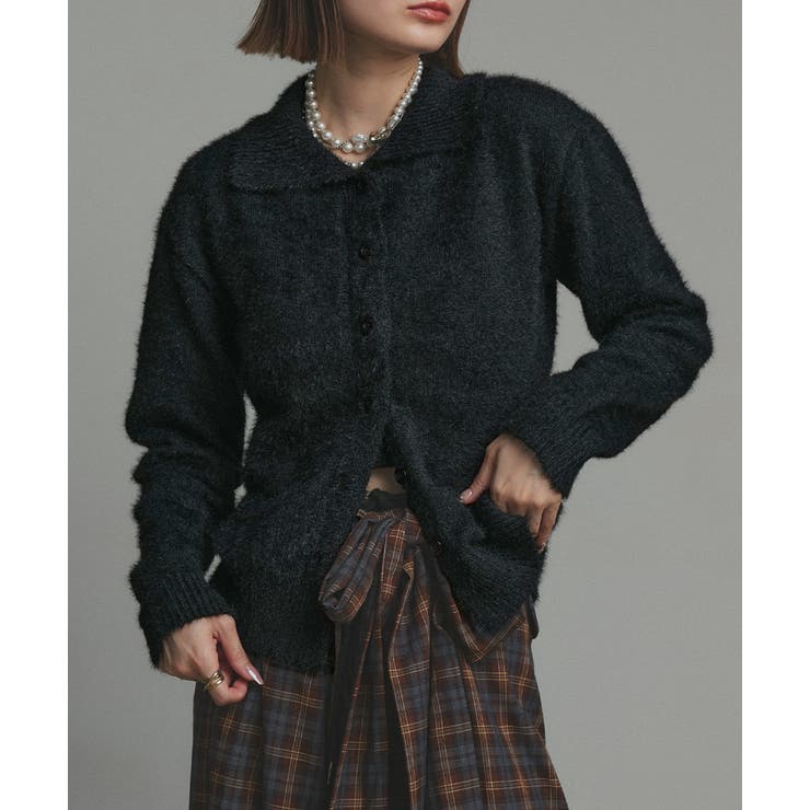 2025AW新作】シャギーニットポロカーディガン[品番：ADEW0005044]｜ad