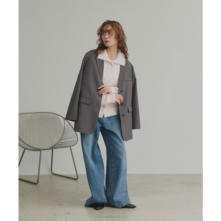 シャギーニットポロカーディガン | ad thie | 詳細画像8 