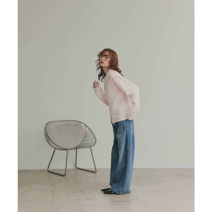 シャギーニットポロカーディガン | ad thie | 詳細画像9 