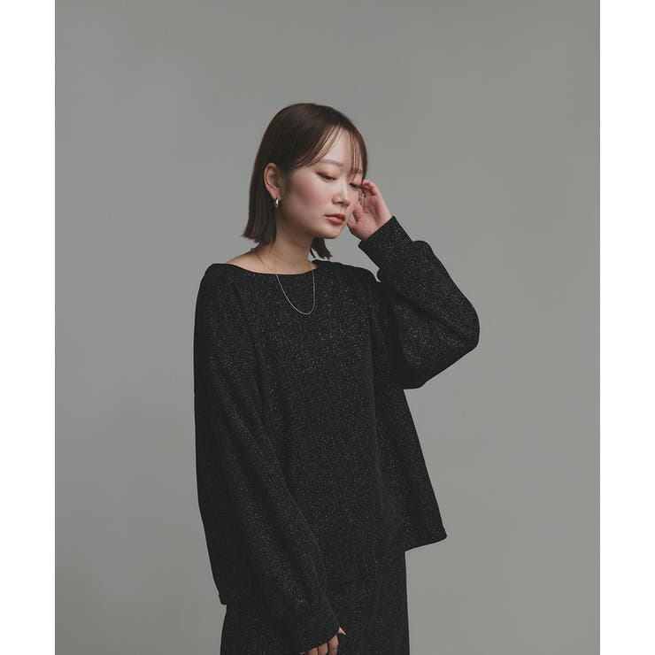 ラメモールボートネックプルオーバー ナロースカートセットアップ | ad thie | 詳細画像17 