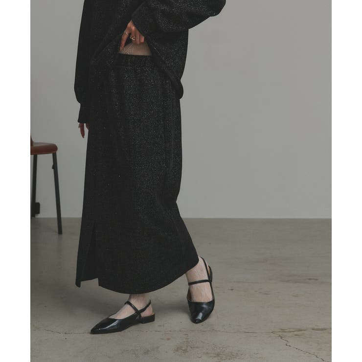 ラメモールボートネックプルオーバー ナロースカートセットアップ | ad thie | 詳細画像19 