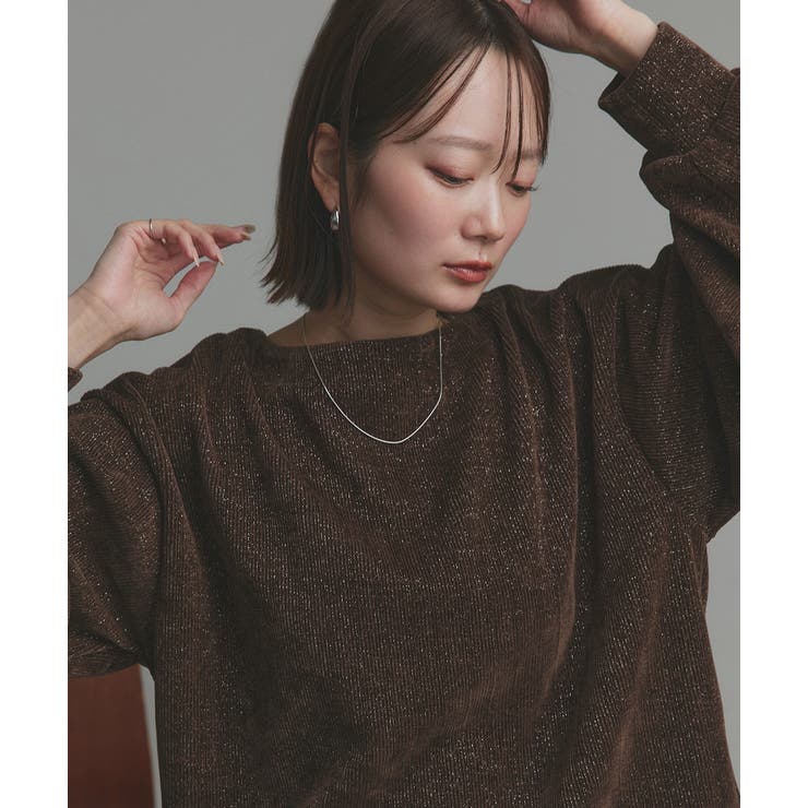 ラメモールボートネックプルオーバー ナロースカートセットアップ | ad thie | 詳細画像26 