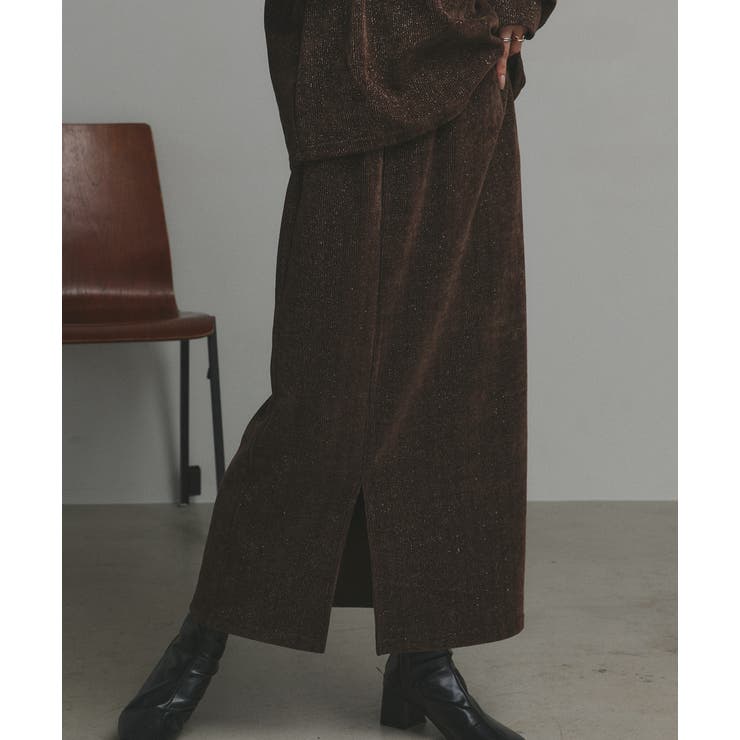 ラメモールボートネックプルオーバー ナロースカートセットアップ | ad thie | 詳細画像27 