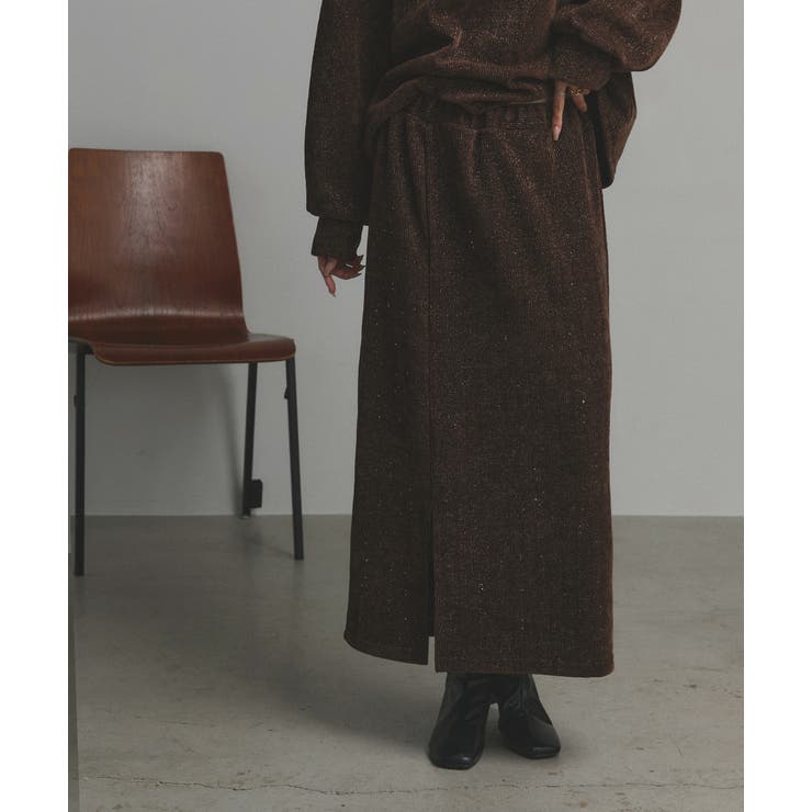 ラメモールボートネックプルオーバー ナロースカートセットアップ | ad thie | 詳細画像28 