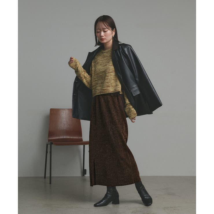 ラメモールボートネックプルオーバー ナロースカートセットアップ | ad thie | 詳細画像29 