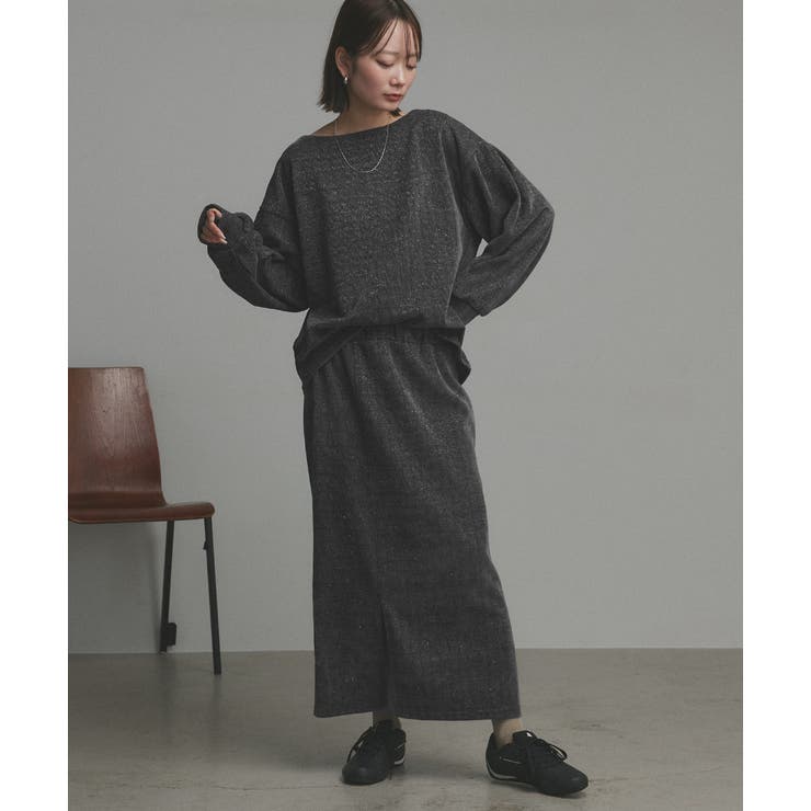 ラメモールボートネックプルオーバー ナロースカートセットアップ | ad thie | 詳細画像3 