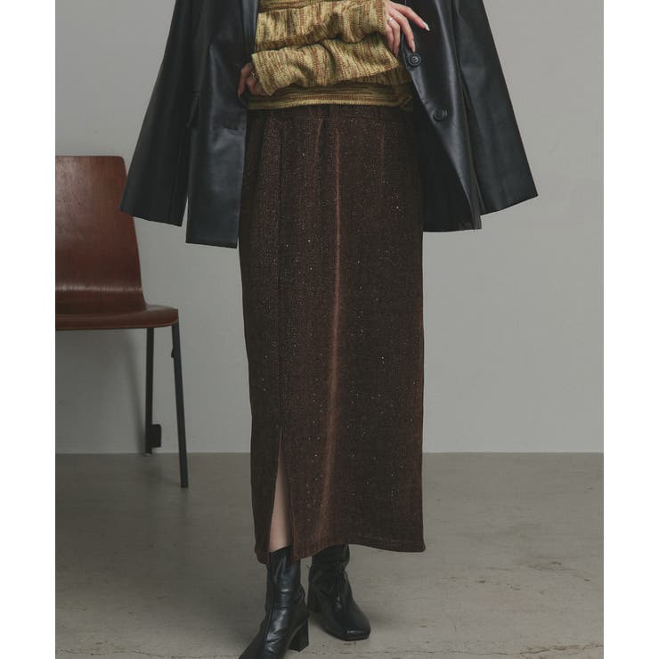 ラメモールボートネックプルオーバー ナロースカートセットアップ | ad thie | 詳細画像31 