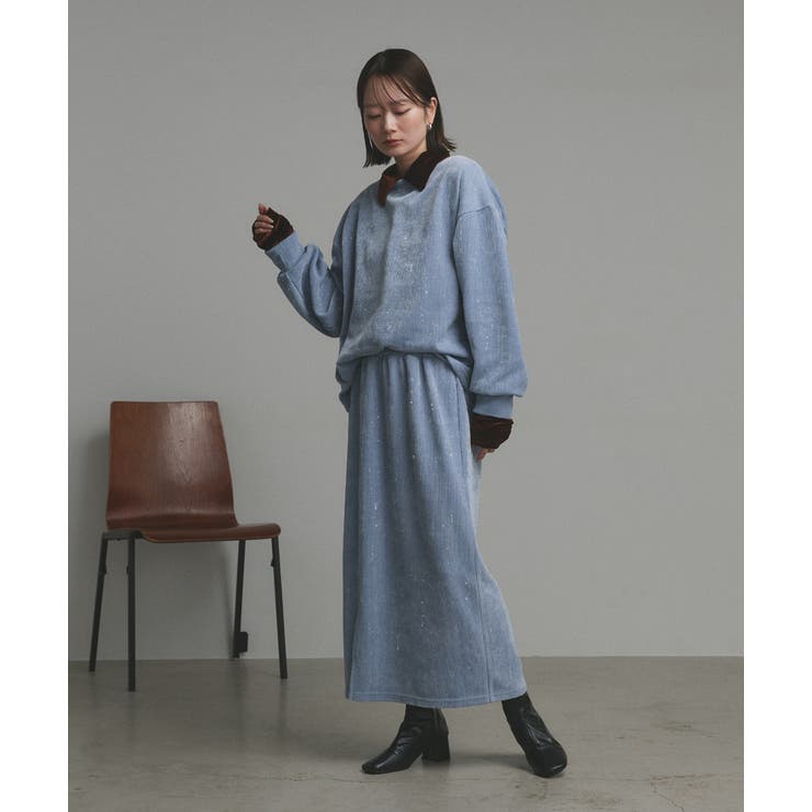 ラメモールボートネックプルオーバー ナロースカートセットアップ | ad thie | 詳細画像33 