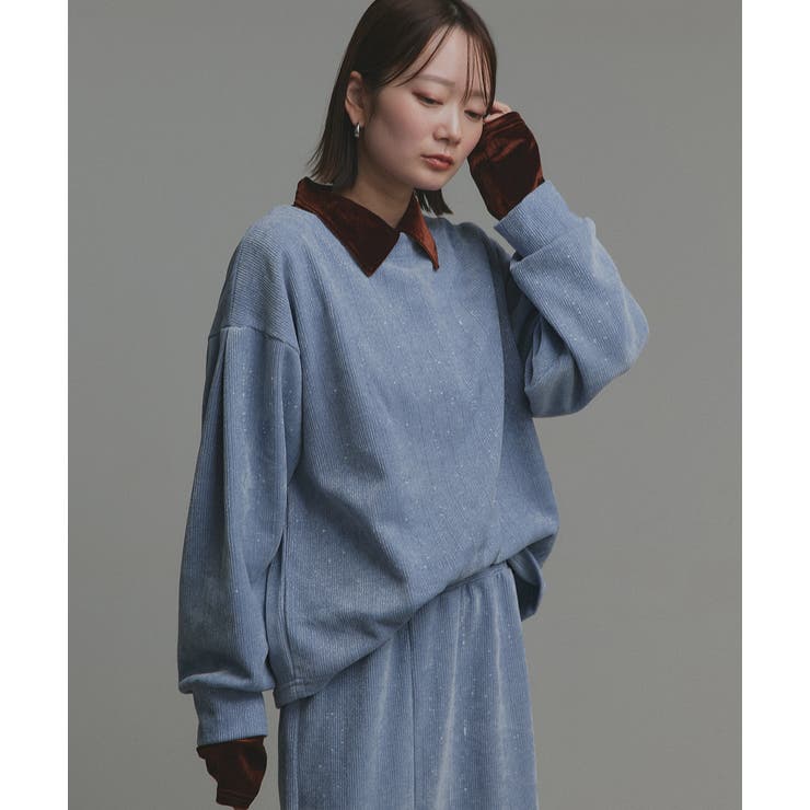 ラメモールボートネックプルオーバー ナロースカートセットアップ | ad thie | 詳細画像36 