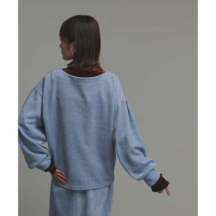 ラメモールボートネックプルオーバー ナロースカートセットアップ | ad thie | 詳細画像37 