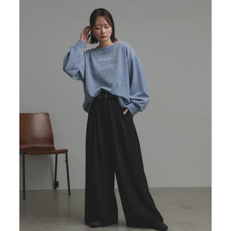 ラメモールボートネックプルオーバー ナロースカートセットアップ | ad thie | 詳細画像41 